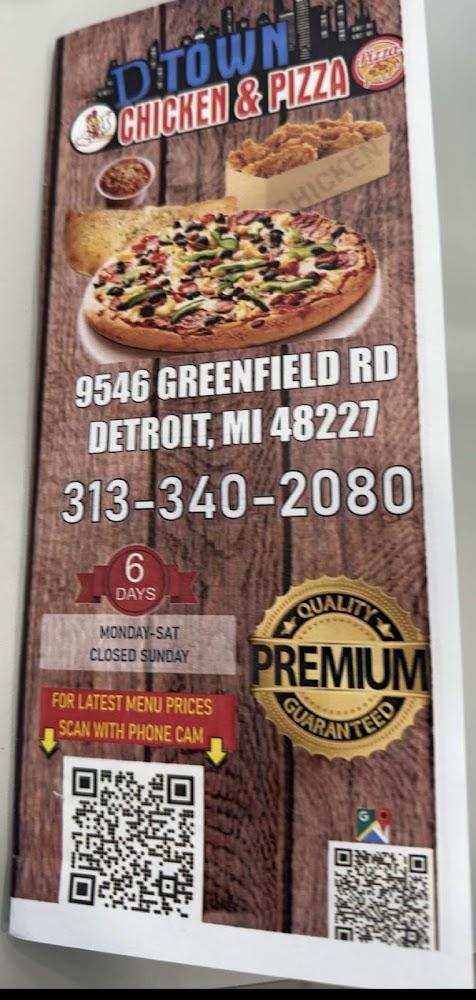D TOWN Chicken and Pizza Menu image 3